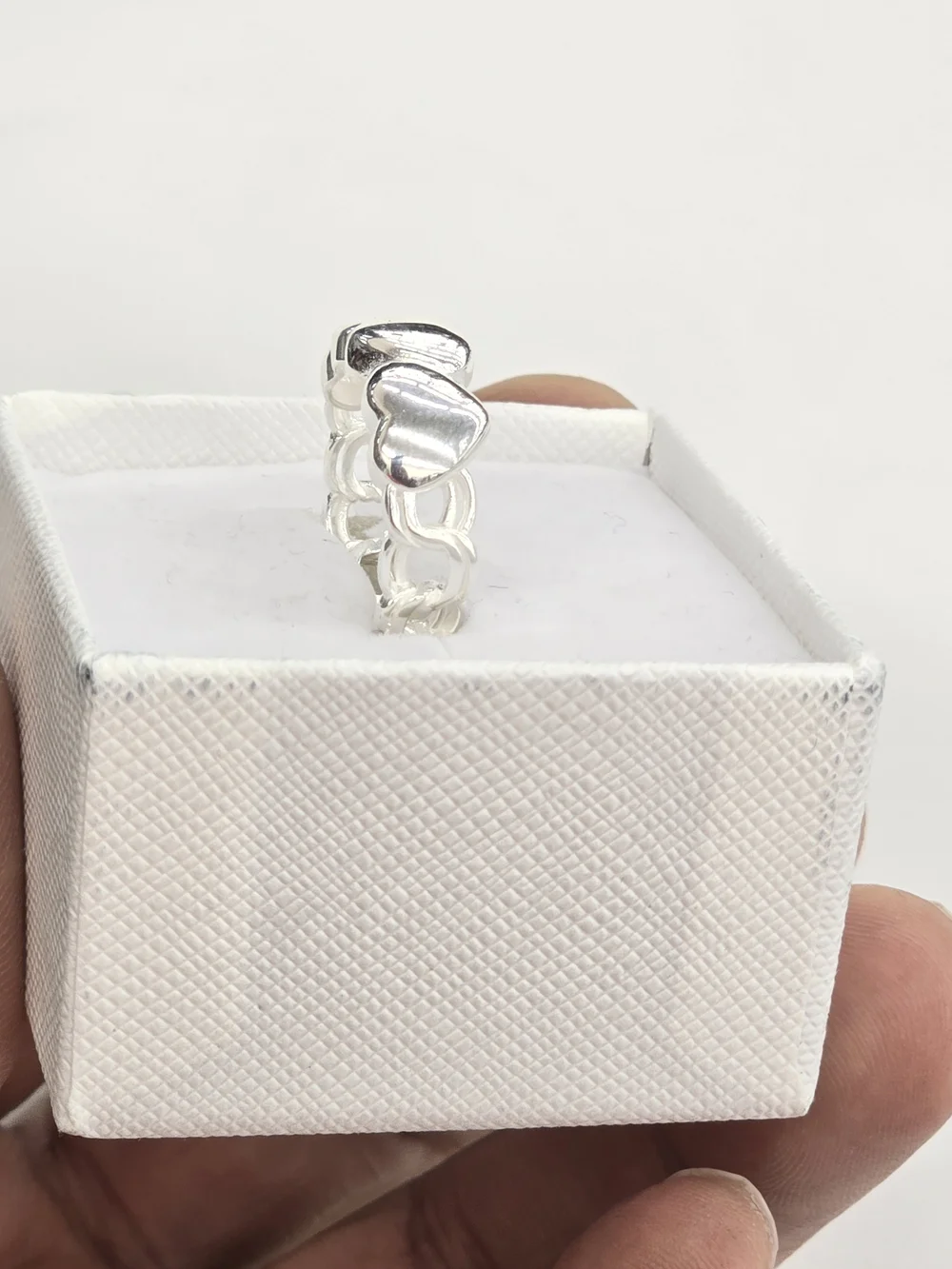 Silver Heart Trio Ring - Women Jewelry